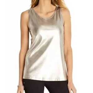 ANATOMIE Amaya knit tank top in metallic
